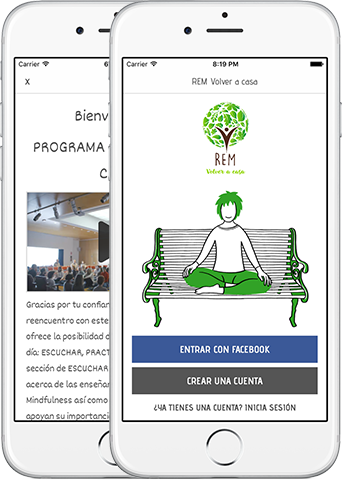 Capturas de la app REM Volver a casa (Regulación emocional basada en Mindfulness)