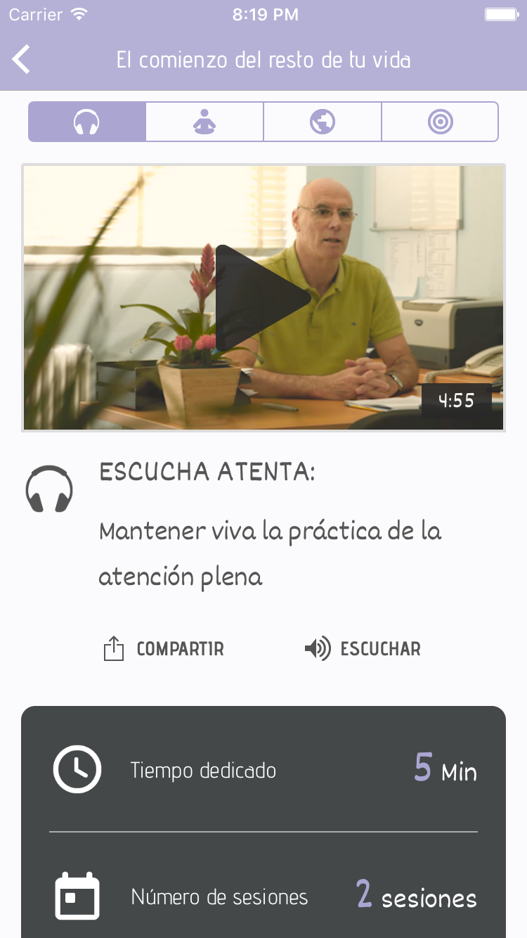 Captura de pantalla de la aplicación REM Volver a casa: tiempo de entrenamiento